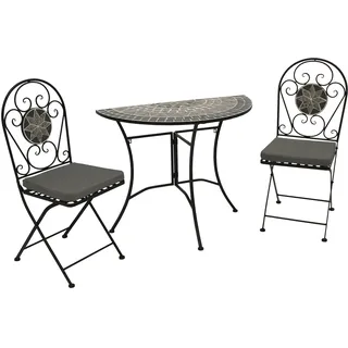 FRG Bistroset 3-teilig Schwarz, Grau/Weiß