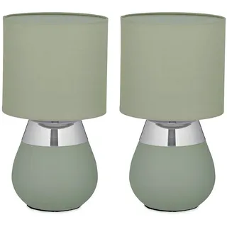 Relaxdays Tischlampe Grün 2 St.