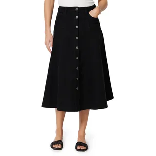 Amazon Essentials Damen Midirock mit A-Linie und hohem Bund und Knopfleiste