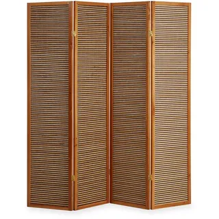 Homestyle4u Paravent Raumteiler 3 4 5 oder 6 teilig Holz Bambus Trennwand Sichtschutz Braun
