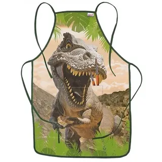 ROTH Jungen Kinder Malschürze Tyrannosaurus grün Einheitsgröße 1 St.