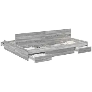 vidaXL Aufbewahrungsbettgestell Graues Sonoma 140 x 200 cm