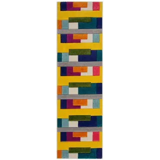 Läufer , Multicolor , Textil , Struktur , rechteckig , 66x300 cm , für Fußbodenheizung geeignet, in verschiedenen Größen erhältlich, schmutzabweisend, strapazierfähig , Teppiche und Böden, Teppiche, Teppichläufer, Läufer