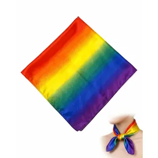 TISCH Seidenschal Damen 1 Stück 90x90cm – Quadratisches Halstuch mit Regenbogen Farbverlauf. Elegantes Kopf- & Hals Accessoire, vielseitig als modisches Bandana oder schicke Geschenkidee.