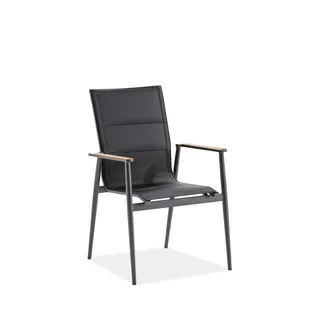 Stapelsessel Regg Highback - Textilene gepolstert, Aluminium