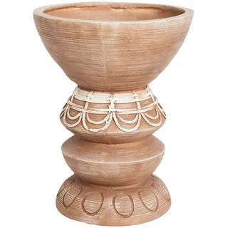 Beliani Pflanztopf Braun Disporum , Braun, Beige , Stein , 37 cm , Dekoration, Blumen & Blumentöpfe, Übertöpfe