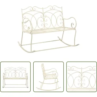 The Living Store Gartenbank 104 cm Eisen Antik Weiß - Weiß