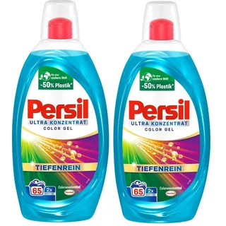 Persil Ultra Konzentrat Color Waschmittel (2 x 65 Waschladungen), hochkonzentriertes Flüssigwaschmittel mit Tiefenrein-Plus Technologie gegen hartnäckigste Flecken