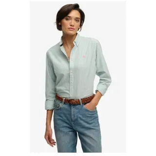 Superdry Slim Oxford Bd Langarmhemd - Peppermint Chalk Stripe Oxford - XS