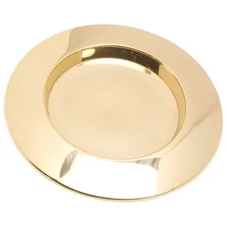 Nklaus Kerzenteller rund Ø 14cm Messing Gold gänzend Teller mit Rand Untersetzer Kerzen 10586