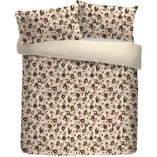 Fusion Cosy Leopard King Bettbezug-Set, 100% Polyester, 230 x 220 cm, Natur, Fleece mit Sherpa-Rückseite, Tierdruck