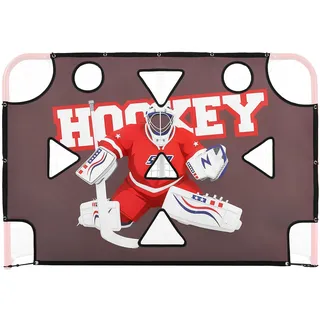 Vevor Street Hockey Torwart-Zielplane für Eishockeytor mit 11 Öffnungen, Reißfestes Netz für Schusstraining, Trainingsgerät für Schussgenauigkeit, Hockeytor-Zielplane für Street-Hockey und Eishockey