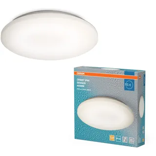 Osram Orbis Sensor-Deckenleuchte Wandleuchte 400mm, spritzwassergeschützte Anbauleuchte in Weiß aus Aluminium, IP44-Schutz, für Bad, Gänge und Flure