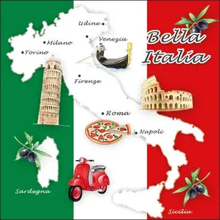 Ambiente Servietten Lunch / Party 33x33cm Bella Italia