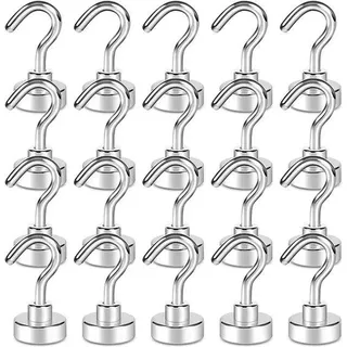20 Magnethaken, Superhaken, Neodym-Magnethaken, sehr robust, ideal zum Aufhängen, für Camping und in der Werkstatt (5,3 g)