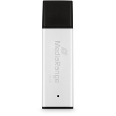 MediaRange USB 3.0 Hochleistungs Speicherstick 32GB - Mini USB Flash-Laufwerk mit hochwertigem Aluminium Gehäuse, externe Speichererweiterung mit Lesegeschwindigkeit von bis zu 130 MB/s, Farbe Silber