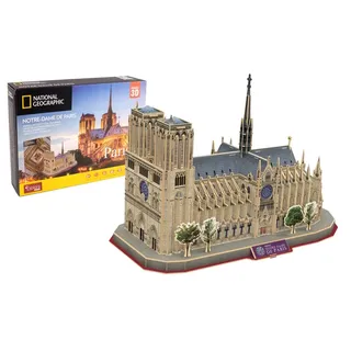 EXPLORA - Notre Dame De Paris - 3D-Puzzles - 540202-128 Teile - Historisches Denkmal - Level 5 - Ohne Kleber oder Schere - Paris - BAU - National Geographic Lizenz - Ab 8 Jahren