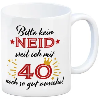 40. Geburtstag Kaffeebecher mit lustigem Spruch: Neid eine Tasse als ausgefallenes Geburtstagsgeschenk zum 40 für den runden Geburtstag für Frauen und Männer