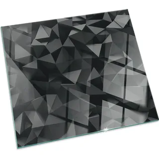 Dreidimensionale Geometrie – Glasbodenplatte für – Kaminofen – Kaminplatte Glas – Schutzglas – Funkenschutzplatte –Glasbodenplatte Feuerfeste – Hitzeschutzplatte – Bodenschutz aus Glas – 50x50 cm