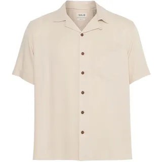 Kurzarmhemd SOLID "Kurzarmhemd SDPablo", Herren, Gr. XL, N-Gr, beige (oatmeal), Obermaterial: 100% Viskose LENZING ECOVERO CV LenzEcov., Hemden Kurzarmhemd