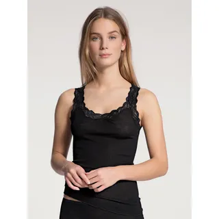 CALIDA Spitzentop »Richesse Lace« edler Spitzenbesatz, Feinripp-Qualität, wärmend, schwarz,