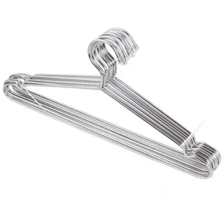 Gkeeny Kleiderbügel aus rostfreiem Edelstahl, Kleiderbügel aus hochwertigem Metall, mit Rille, Edelstahl, 42 cm lang