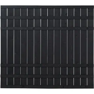 Plus Holz Sichtschutzzaun Rustik Nadelholz Schwarz 180 cm x 158 cm
