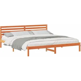 SYFAXTM Bettgestell Wachsbraun 200 x 220 cm Massivholz Kiefer - Braun