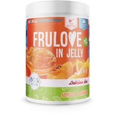 ALLNUTRITION Frulove In Jelly Apricot & Orange - Zuckerfreie Marmelade - Marmelade ohne Zucker - 80% Jelly Fruit Kalorienarme Süßigkeiten - Fruchtaufstrich ohne Zucker - Brotaufstrich Vegan - 1000g