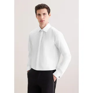 Seidensticker Herren, Gr. XXL (45), normale Ärmellängen, weiß, 100% Baumwolle, unifarben, regular fit, Doppelmanschette, Hemden Smokinghemd, Gala Uni
