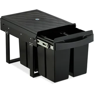 Relaxdays Einbaumülleimer 4X 8 l Schwarz