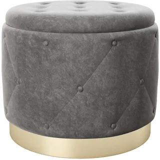 Playboy Pouf LIZ Samt 50 x 40 x 50 cm Grau
