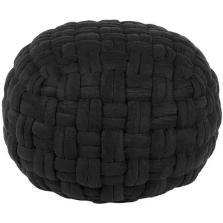 Beliani Pouf Hopa 45/45/35 cm , Schwarz , Textil , Rund , 45x35x45 cm , Wohnzimmer, Sessel, Hocker & Hockerbänke, Poufs