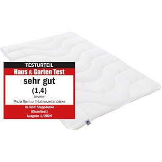 Irisette Micro Thermo Ganzjahresdecke, Bettdecke für den Übergang mit Bezug aus softer Microfaser, 155 x 220 cm, Öko Tex zertifiziert, produziert nach deutschem Qualitätsstandard