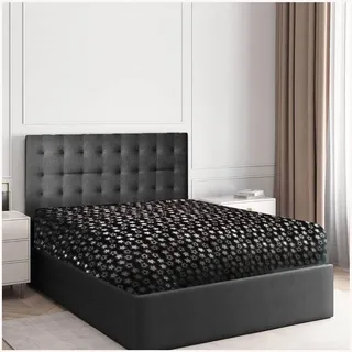 Gaveno Cavailia Bettwäsche-Set für Einzelbett, Fleece, Einhorn, Stern, Dunkelgrau, Schwarz, Laken Doppelbett