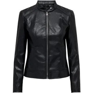 ONLY Damen Jdyemily Faux Leather Jacket Otw Noos Kunstlederjacke, Schwarz, 32
