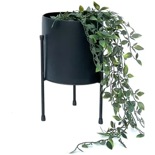 DanDiBo Blumenhocker mit Topf Metall Schwarz 32 cm 96261 , 17x13x17 cm , Wohnzimmer, Wohnzimmertische, Blumenständer