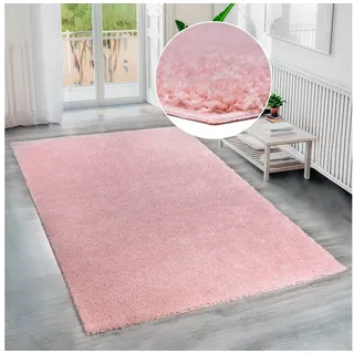 bruno banani Hochflor-Teppich »Shaggy Soft«, rechteckig, 30 mm Höhe, gewebt, Uni Farben, besonders weich und kuschelig, Kundenliebling, rosa