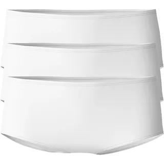 Slip CALIDA "Slip Panty Essential Cotton Low Cut 3er Pack", Damen, Gr. 36-38, weiß, Obermaterial: 95% Baumwolle CO. 5% Elasthan EL., Unterhosen Slip