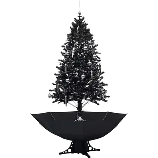Schneiender Weihnachtsbaum mit Schirmfuß Schwarz 190 cm PVC - Schwarz