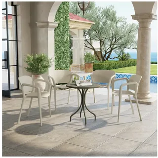 Outsunny Gartenstuhl 60 x 60 x 0 cm weiß 4 St.