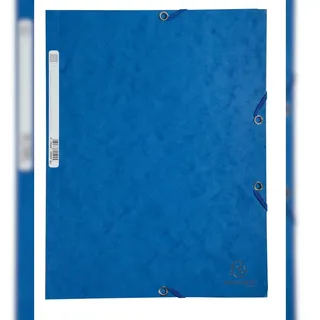 Exacompta Sammelmappe + Gummizug 3 Klappen Karton 400g/m2 A4 Blau