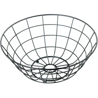 DRW Runde Obstschale aus Metall in Schwarz, 28 x 28 x 12 cm