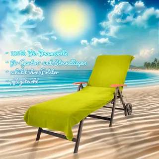 KiNZLER Strandtuch »Frottier-Liegenbezug, 100% Baumwolle« Liegen-Handtuch, Uni Farben, weich & flauschig, auch als 2er Set, grün