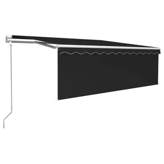 vidaXL Markise Automatisch mit Rollo LED Windsensor 4x3 m Anthrazit - Grau