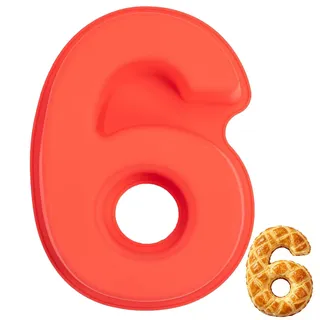 Sxingh Silikon Backform Zahl 6 Groß,backform zahlen,zahlen backform | kuchenform silikon,Antihaftend, 3D Number Cake, DIY Kuchenform, Für Kindergeburtstag, Hochzeit, Jubiläum