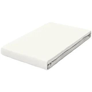 schlafgut Topper-Spannbettlaken Baumwolle-Elasthan 120 x 200 - 130 x 220 cm Off-White