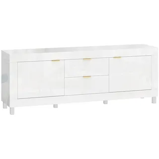 Homcom TV-Schrank Lowboard 180 x 40 x 66 cm Weiß Holzwerkstoff