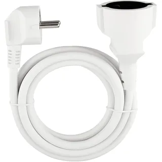 REV Ritter REV Verlängerungskabel mit Winkelstecker 2m, 3680W, Weiss