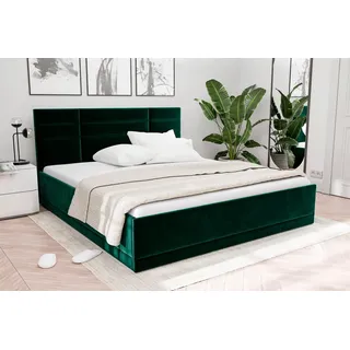 Westfalia Schlafkomfort Polsterbett Prag, 3 Matraztenarten wählbar, mit und ohne Bettkasten grün 180 cm x 210 cm